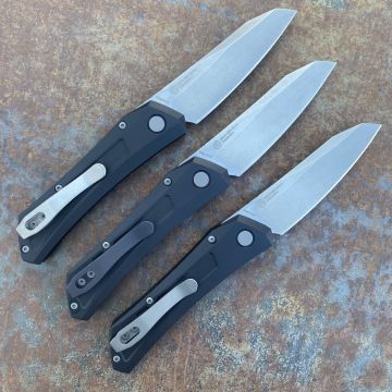 Pro-Tech Sinkevich Oligarch Black Aluminum Stone Magnacut Blade Folding Knife