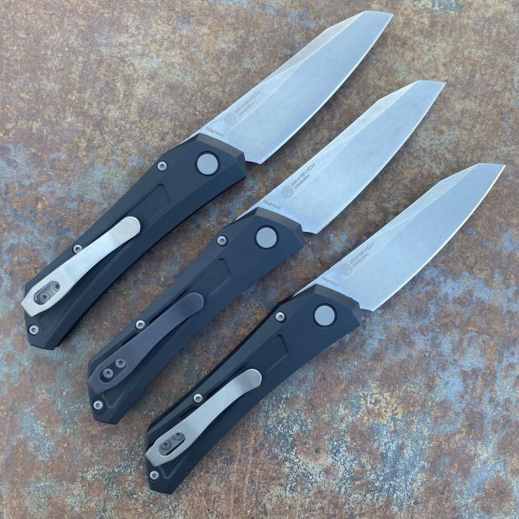 Pro-Tech Sinkevich Oligarch Black Aluminum Stone Magnacut Blade Folding Knife