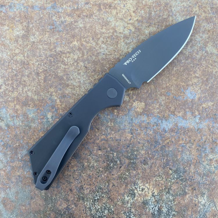 Pro-Tech Strider PT+ Auto Black Aluminum Black Magnacut Blade Folding Knife