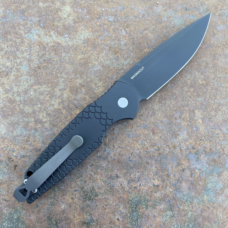 Pro-Tech TR-3 Auto X1 Black Fish Scale Aluminum Black Magnacut Blade Folding Knife