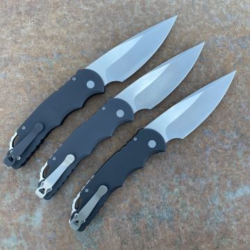 Pro-Tech TR-4 Auto Black Aluminum Stonewashed/Satin Blade Folding Knife