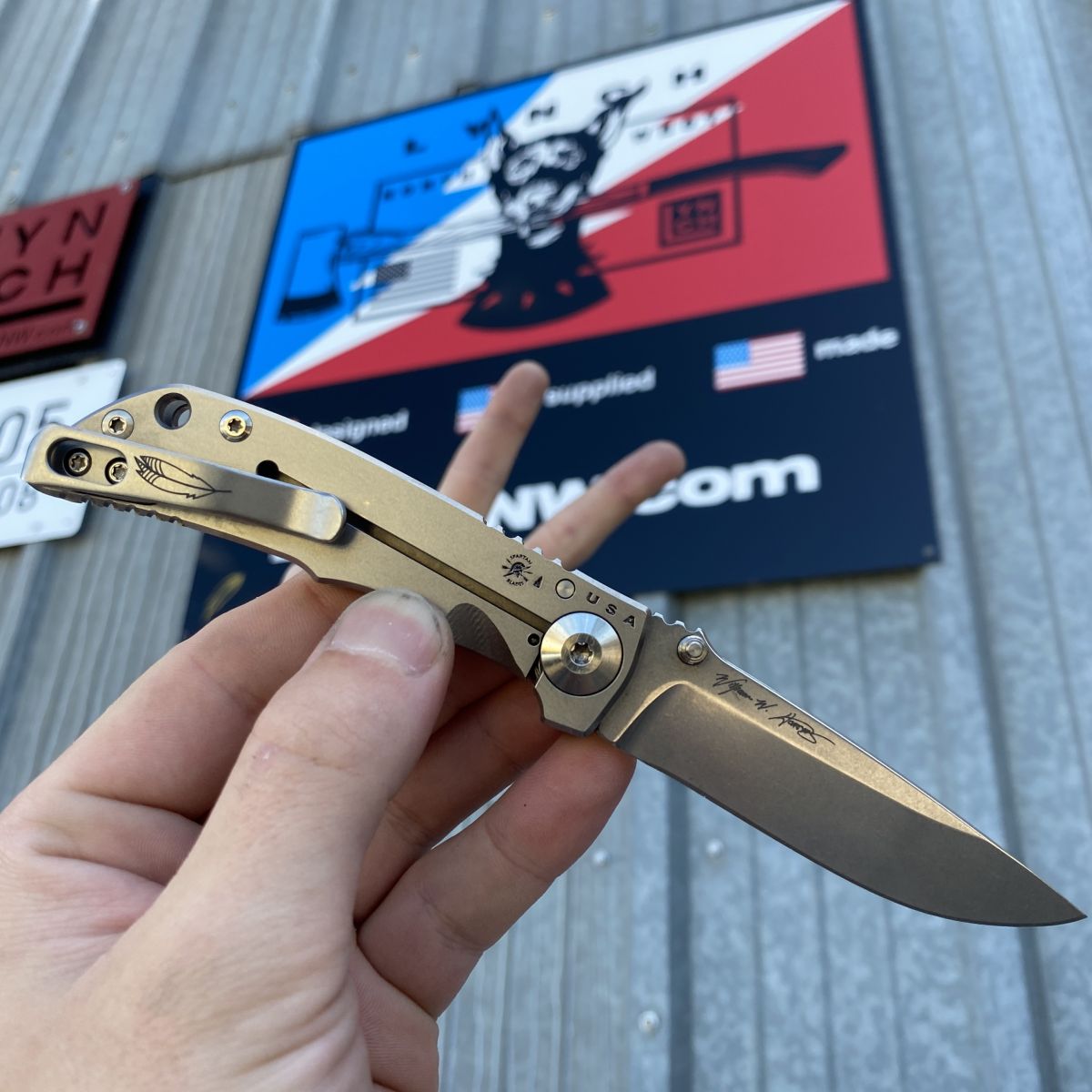 Milled Titanium Spartan Harsey Pocket Knife Clip | USA Made