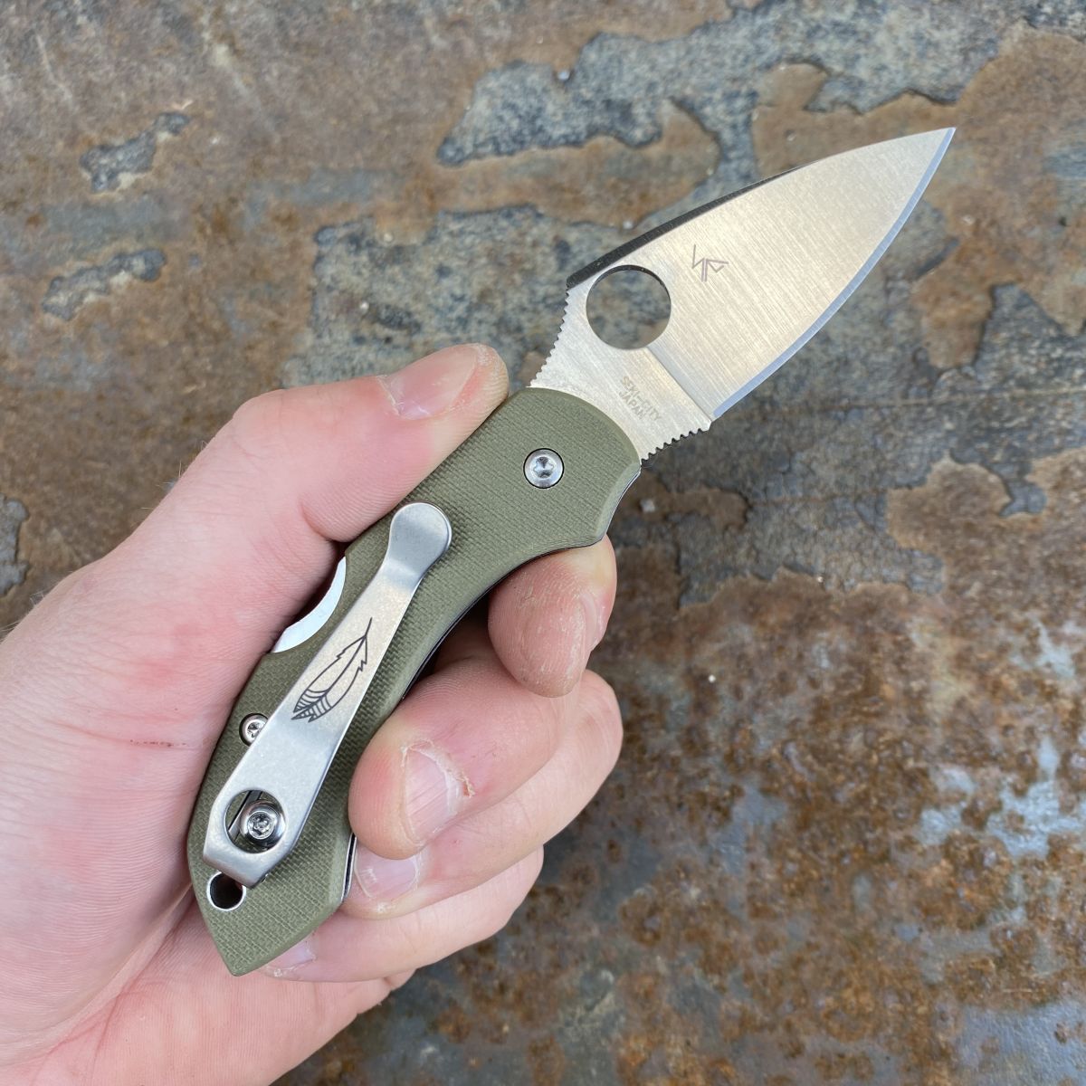 Spyderco Dragonfly Foliage Green G10 VG-10 Deep Carry Titanium Clip