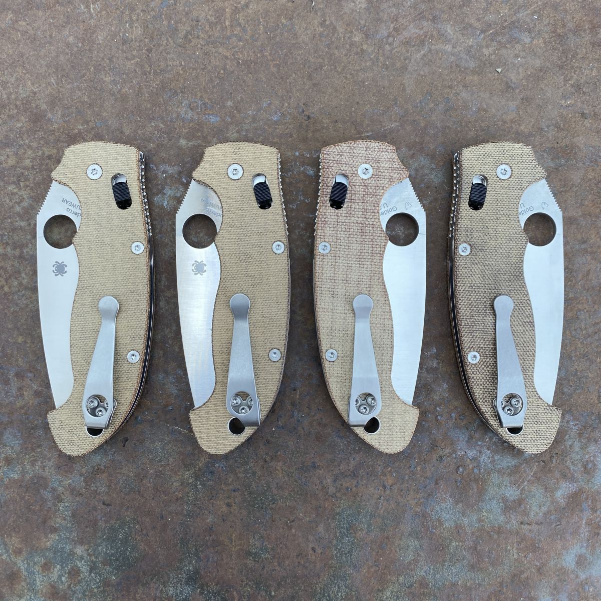 Spyderco Manix 2 XL Brown Micarta Canvas Scales Satin Cru-Wear