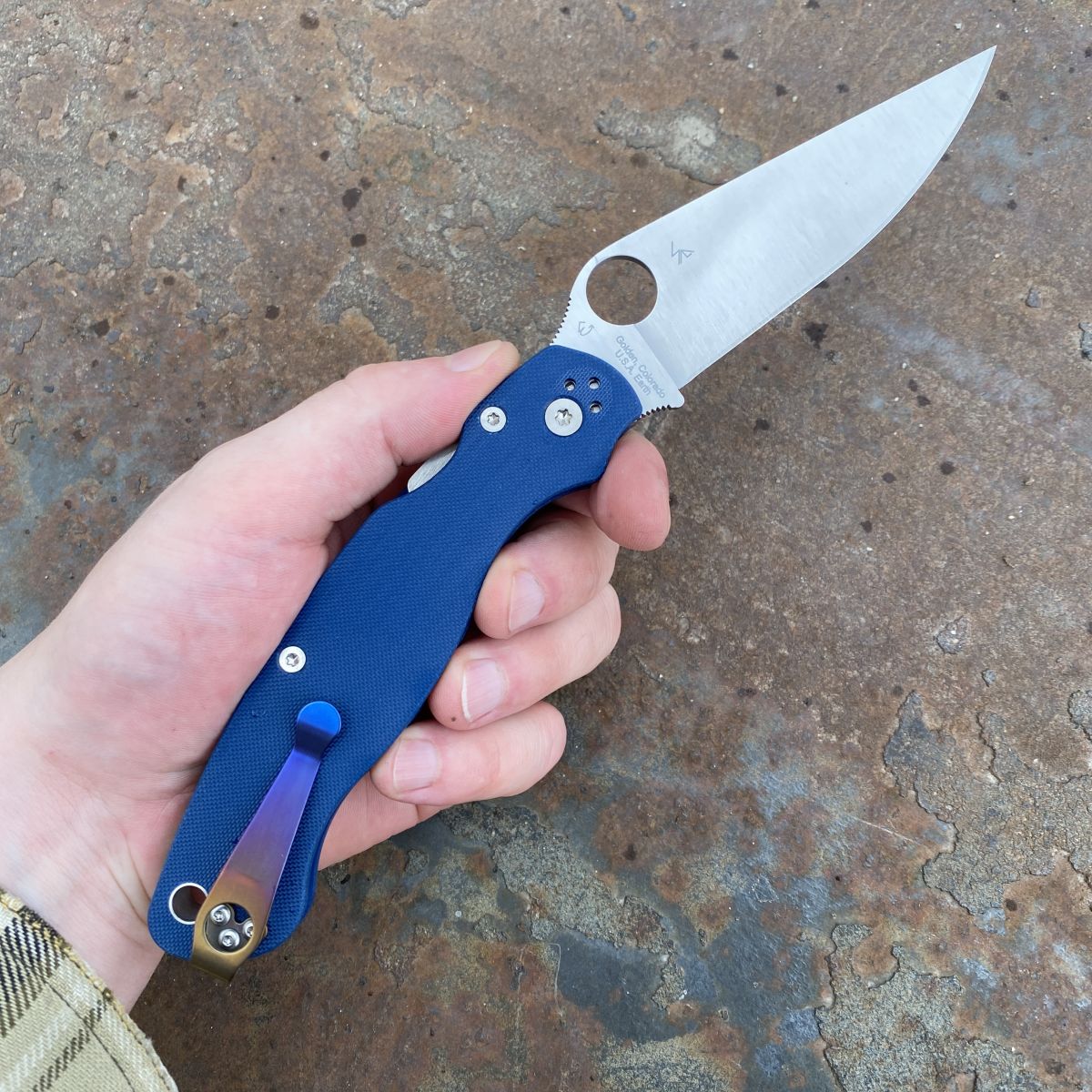 Spyderco Military 2 Cobalt Blue G10 Scales Satin CPM SPY27