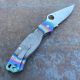 Spyderco PM2 Limited Run High Voltage "Ti Fighter" Titanium Scale Kit