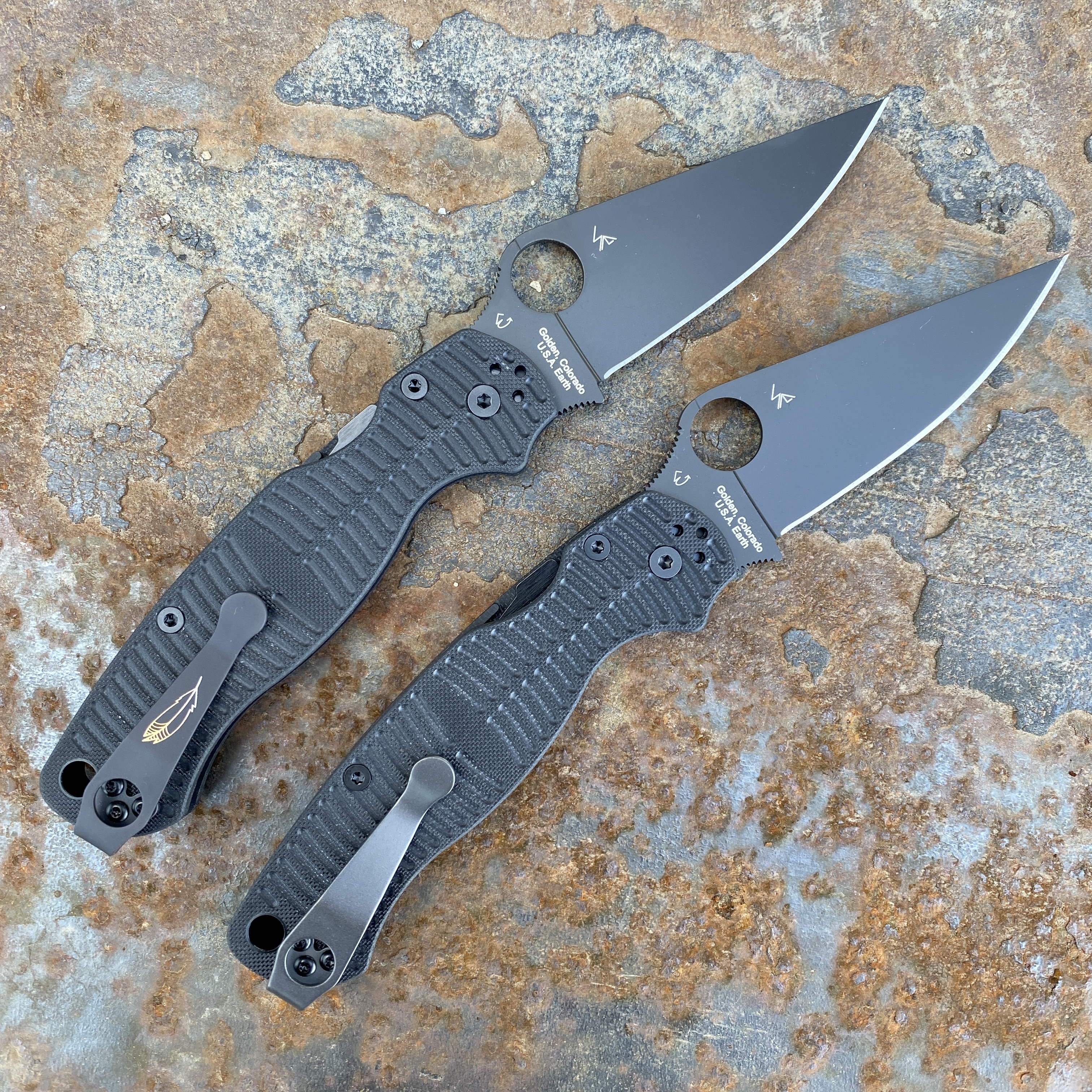 Spyderco Para 2 Salt Black G10 Scales Black MagnaCut Blade 