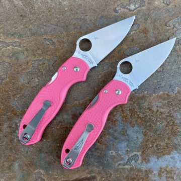 Spyderco Para 3 LW Pink FRN Scales Satin CTS BD1N Blade Folding Knife
