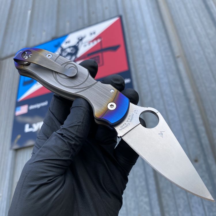 Spyderco Para 3 "Ti Fighter" Titanium Scale Kit BladeShow 2024 Edition