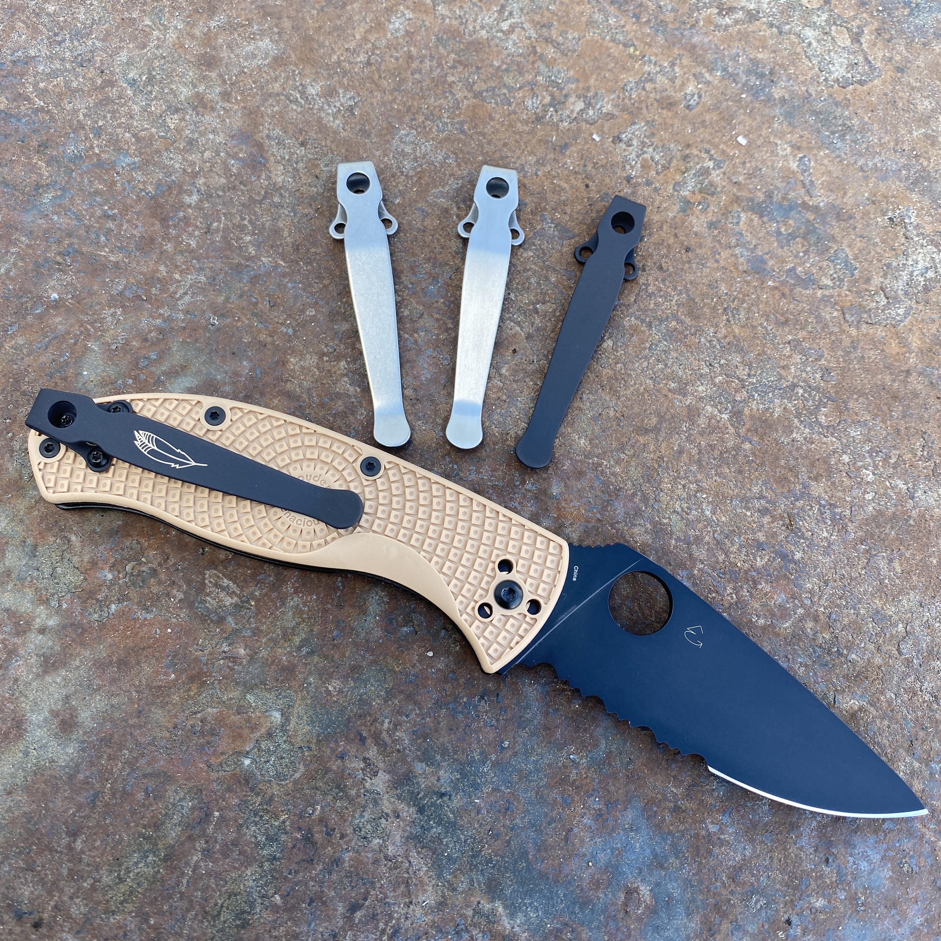 ダリコ Titanium Spyderco Tenacious Long Deep Carry Pocket Clip