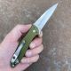 Kershaw Leek Assisted Liner Lock Green Aluminum Beadblasted Sandvik 14C28N Folding Knife