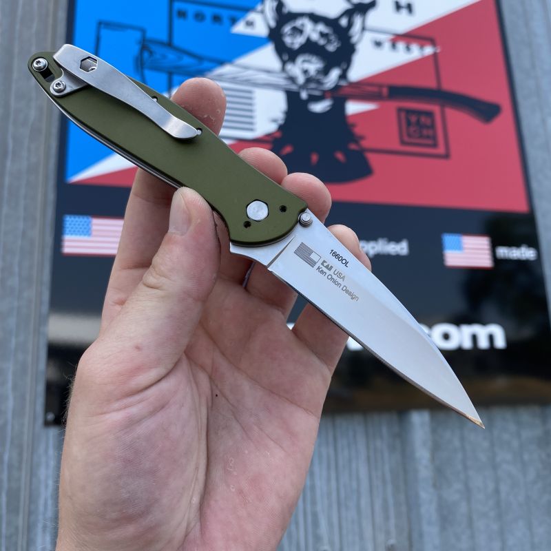 Kershaw Leek Assisted Liner Lock Green Aluminum Beadblasted Sandvik 14C28N Folding Knife