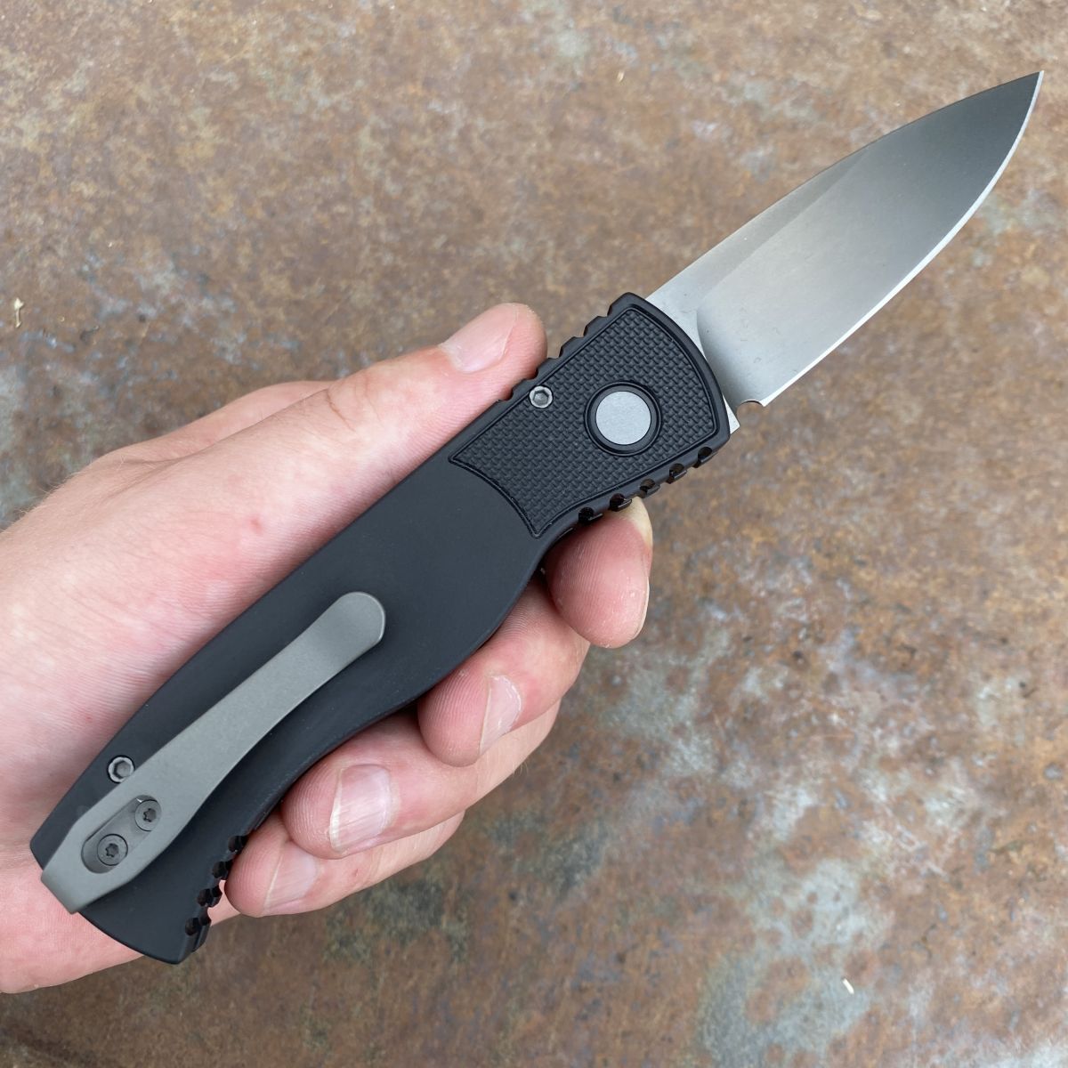 Pro-Tech TR-2 Auto Black Aluminum Smoky Grey DLC Magnacut Blade