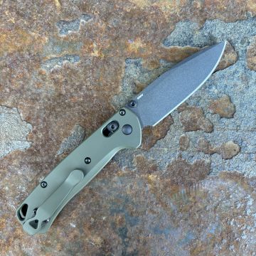 Benchmade Bugout MOD 1 OD Green Cerakote Plain Titanium Scales Cobalt S30V MOD Knife