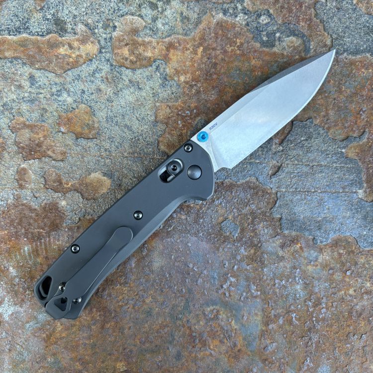 Benchmade Bugout MOD 1 Black Cerakote Plain Titanium Scales Stonewashed S30V MOD Knife