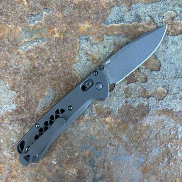 Benchmade Bugout MOD 2 Black Cerakote Triangular Speed Hole Titanium Scales Cobalt S30V MOD Knife