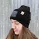 Carhartt Black Beanie Watch Cap Blackout Dog Patch
