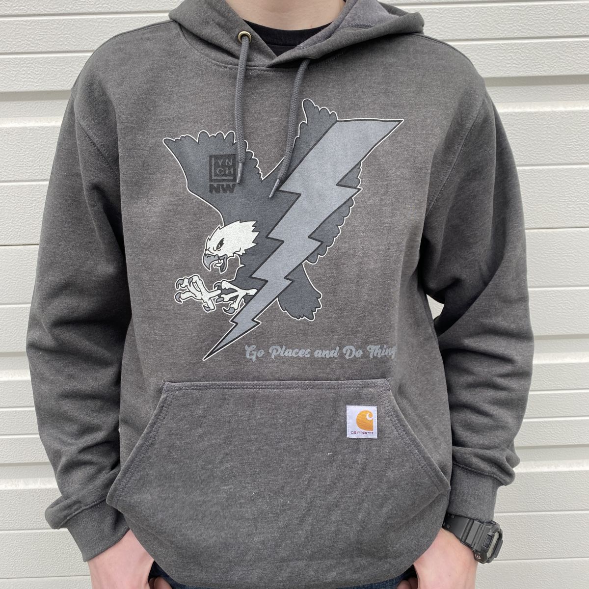 Carhartt フード付きベスト S ダークグレー NWOT Mens Dark Grey Carhartt Loose Fit Midweight Hoodie Sweatshirt