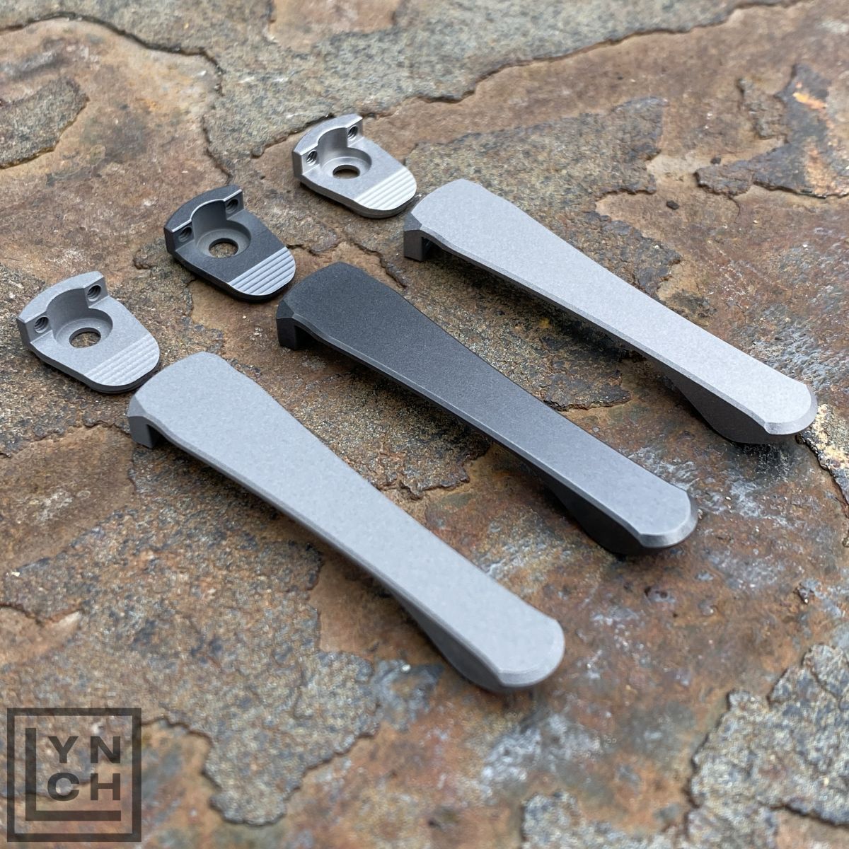 Millit Machined Titanium Clip with Carbon Fiber Inlay for