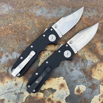 Demko Shark Cub Black G10 Scales Stonewashed 20CV Clip Point Blade Folding Knife