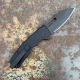 Demko Shark Cub Stealth Black Aluminum Scales DLC 20CV Slicer Shark Blade Folding Knife