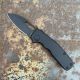 Demko Shark Cub Stealth Black Aluminum Scales DLC 20CV Slicer Shark Blade Folding Knife