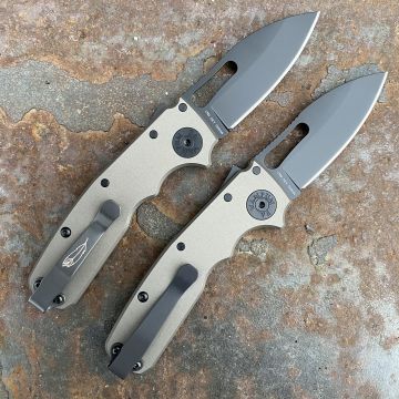 Demko Shark Cub Stealth Gray Aluminum Scales DLC 20CV Slicer Shark Blade Folding Knife