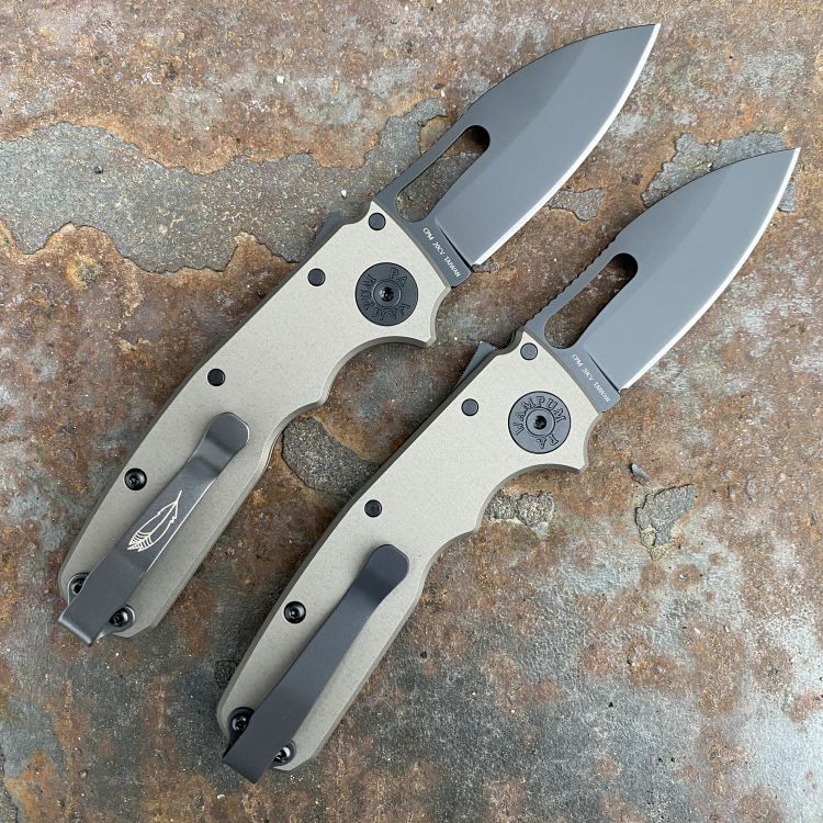 Demko Shark Cub Stealth Gray Aluminum Scales DLC 20CV Slicer Shark Blade Folding Knife