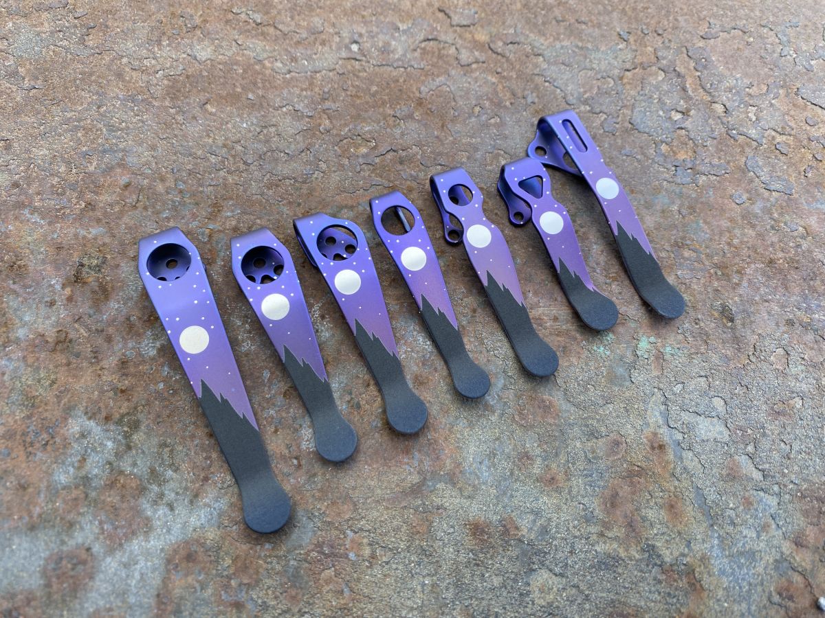 Night Sky Deep Carry Titanium Pocket Clips