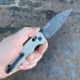 Kershaw Bel-Air Dura-Lock Gray Aluminum Damascus Blade Folding Knife