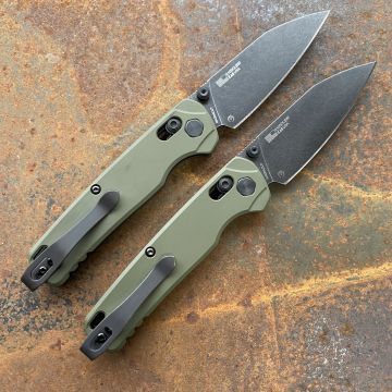 Kershaw Bel-Air Dura-Lock Olive Green Aluminum Blackwash MagnaCut Blade Folding Knife