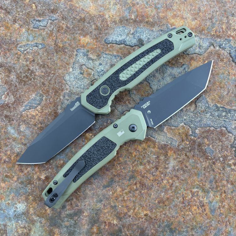 Kershaw Launch 16 Auto OD Green Alum Trac-Tec Inserts Black Cerakote CPM M4 Blade Folding Knife