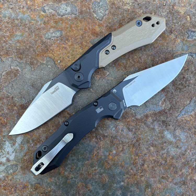 Kershaw Launch 19 Auto Black Aluminum / Brown G-10 Two Tone CPM 154 Blade Folding Knife