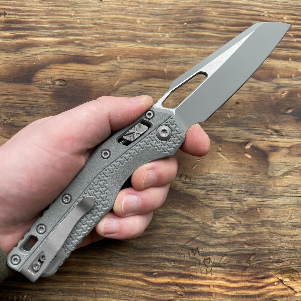 Microtech MSI Ram-Lok Bull Shark Gray Cerakote Tri-Grip Polymer 2