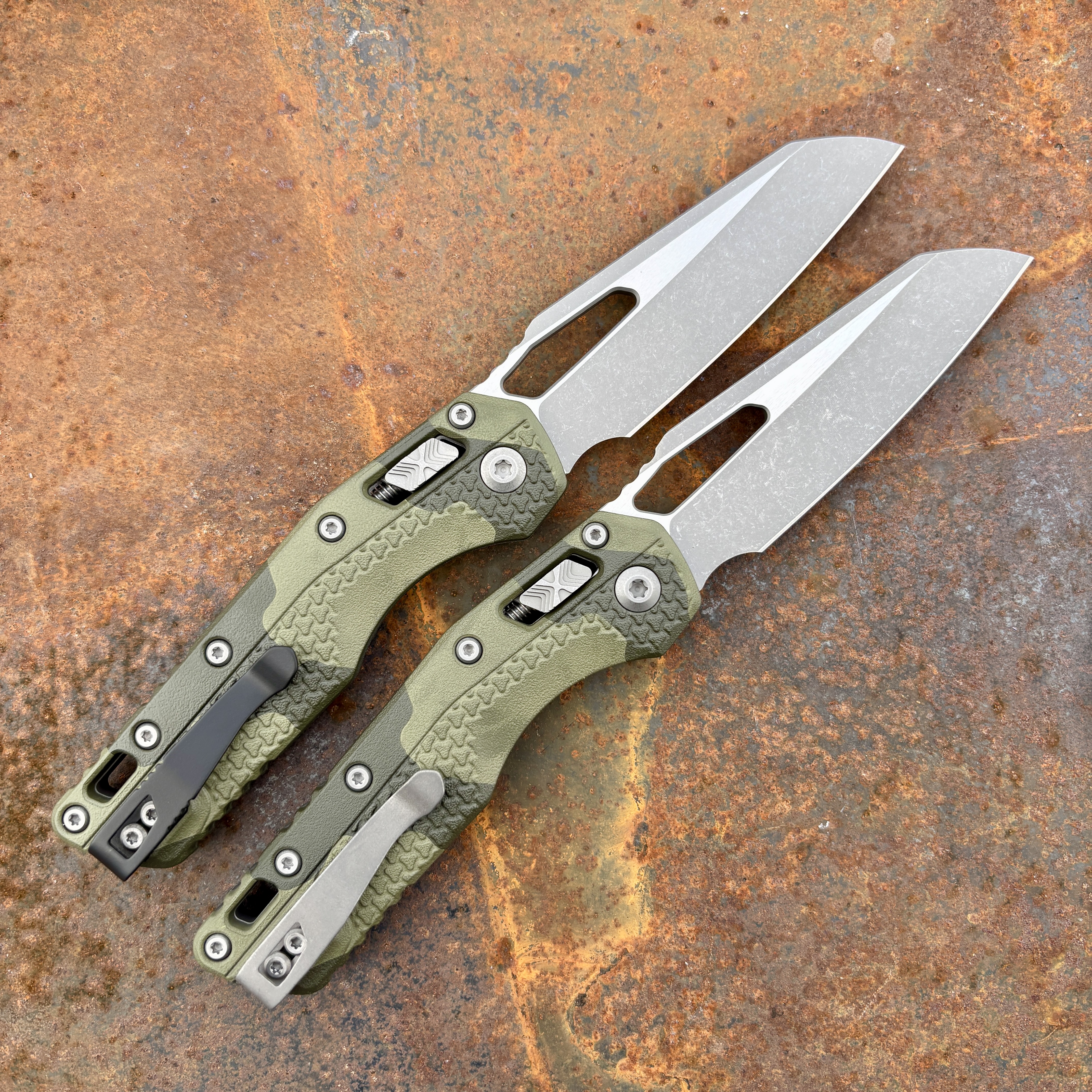 Microtech MSI Ram-Lok Cerakote Olive Camo Tri-Grip Polymer