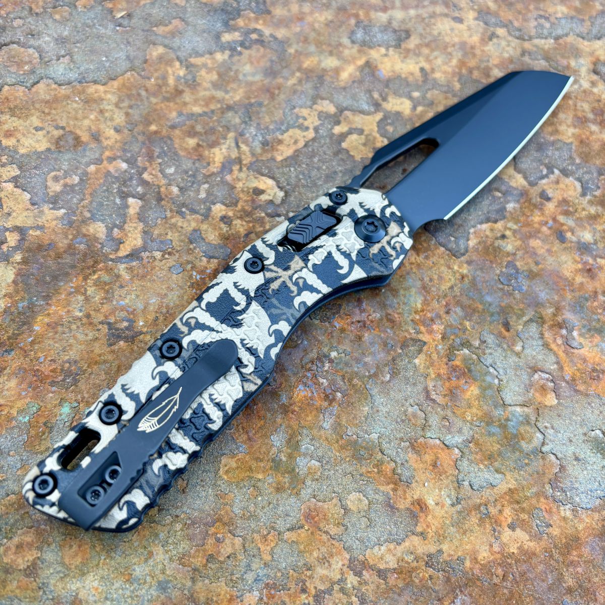 Microtech MSI Ram-Lok Claw Burst Camo Tri-Grip Polymer Black