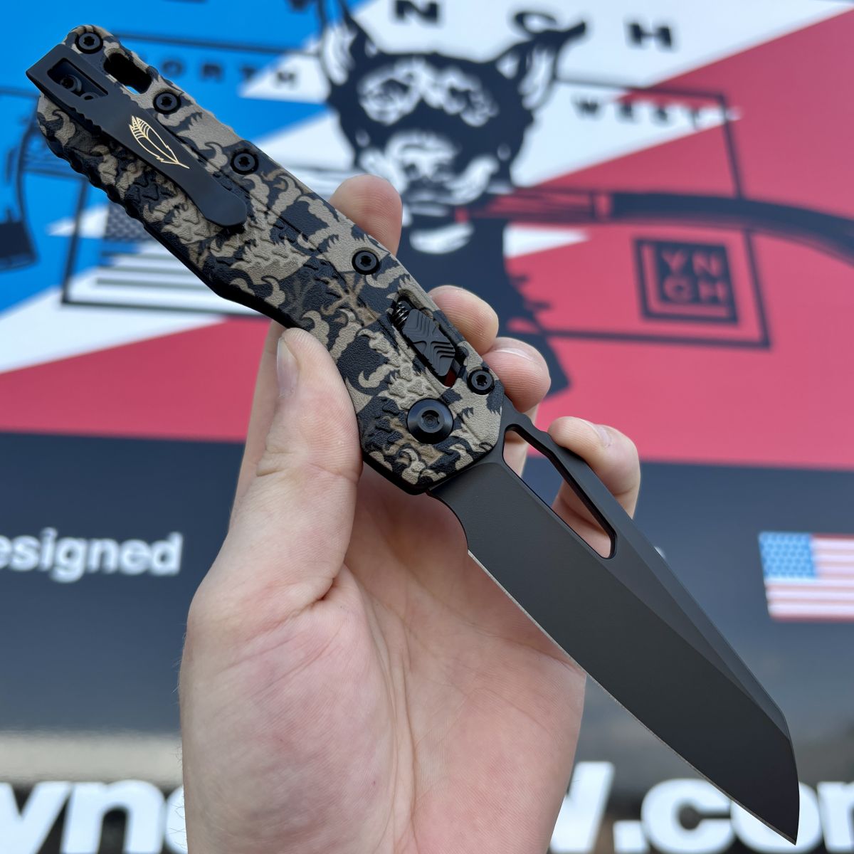 Microtech MSI Ram-Lok Claw Burst Camo Tri-Grip Polymer Black