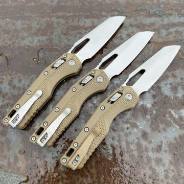 Microtech MSI Ram-Lok Dark Earth Polymer Stonewash M390 Folding Knife