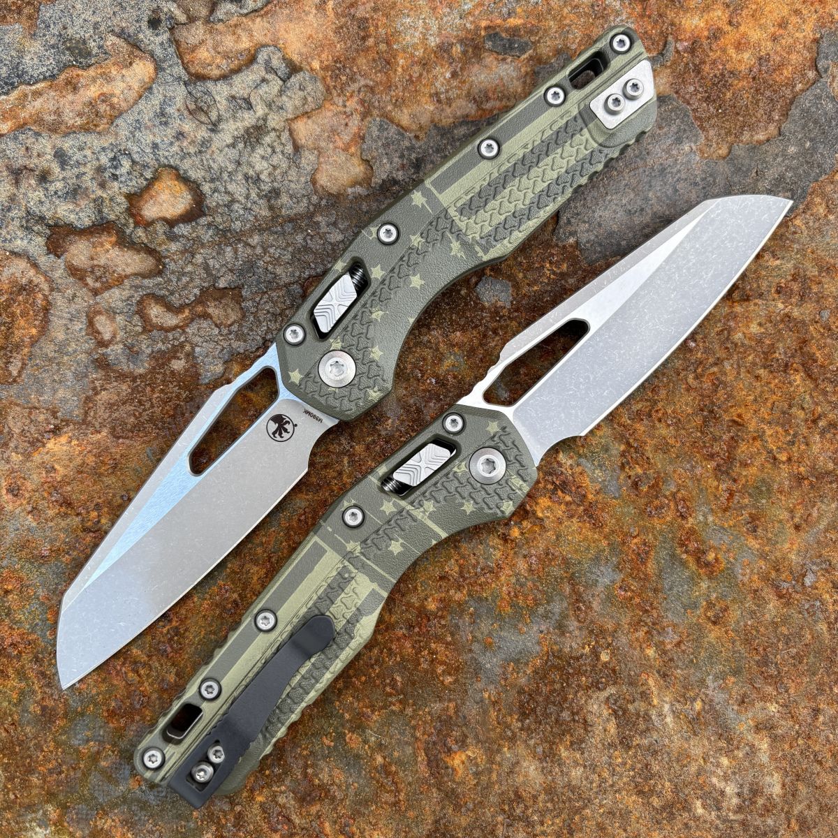 Microtech MSI Ram-Lok Olive Drab Green Flag Tri-Grip Polymer
