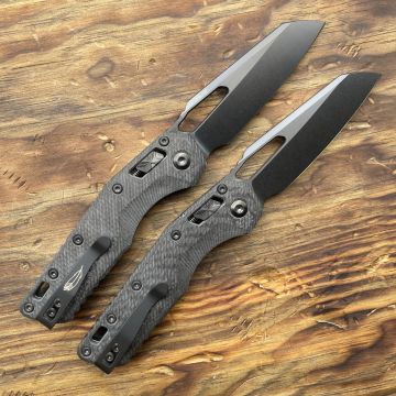 Microtech MSI Ram-Lok Signature Series Black Fluted Carbon Fiber DLC M390 Folding Knife