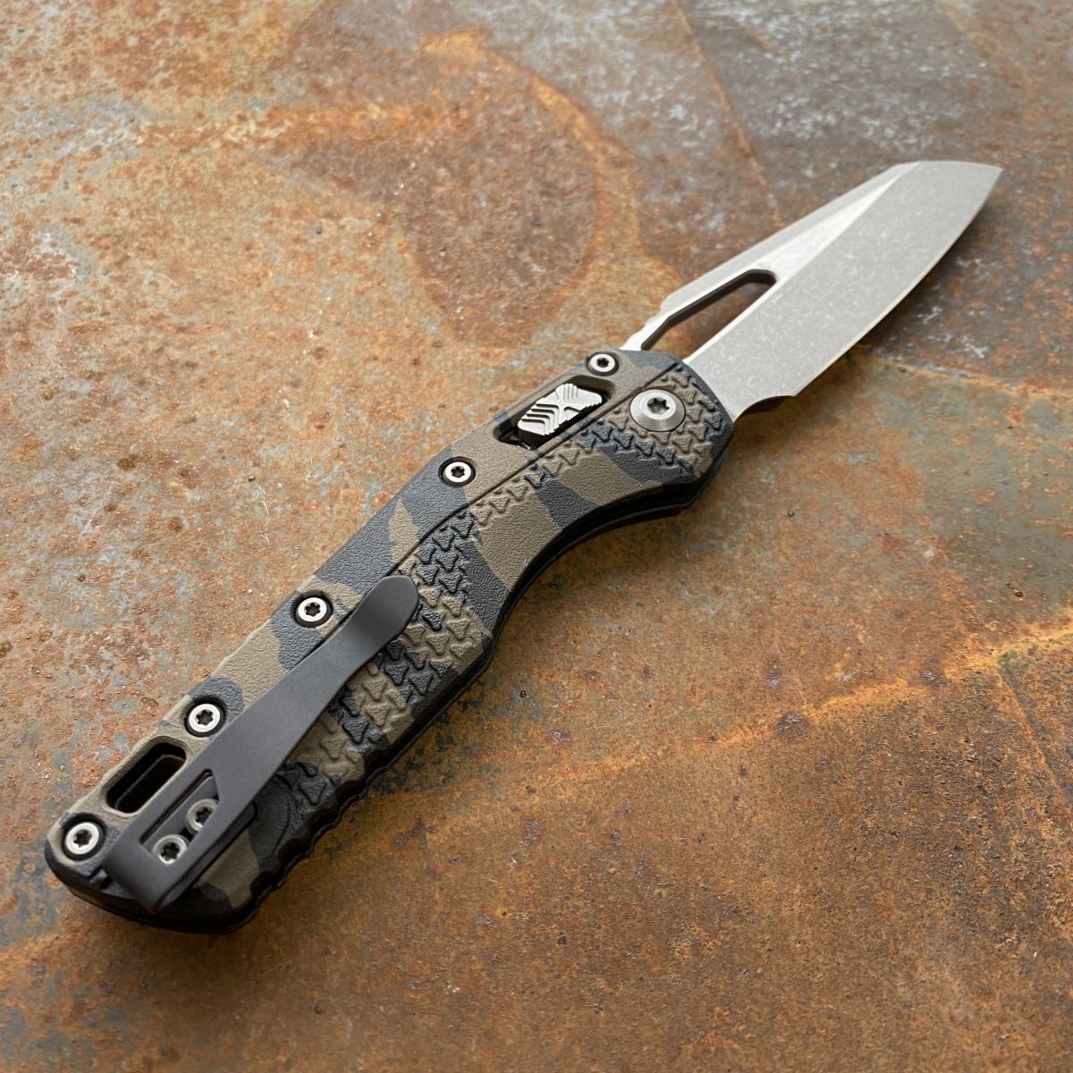 Microtech MSI Ram-Lok Tiger Camo Polymer Apocalyptic M390 (210T