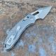 Microtech Stitch Ram-Lok Fluted Clear Aluminum Partial Serrated Apocalyptic M390 Folding Knife