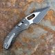 Microtech Stitch Ram-Lok Fluted Distressed Black Aluminum Apocalyptic M390 Folding Knife
