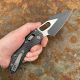 Microtech Stitch Ram-Lok Fluted Distressed Black Aluminum Apocalyptic M390 Folding Knife