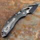 Microtech Stitch Ram-Lok Fluted Distressed Black Aluminum Apocalyptic M390 Folding Knife