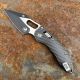 Microtech Stitch Ram-Lok Fluted Distressed Black Aluminum Apocalyptic M390 Folding Knife