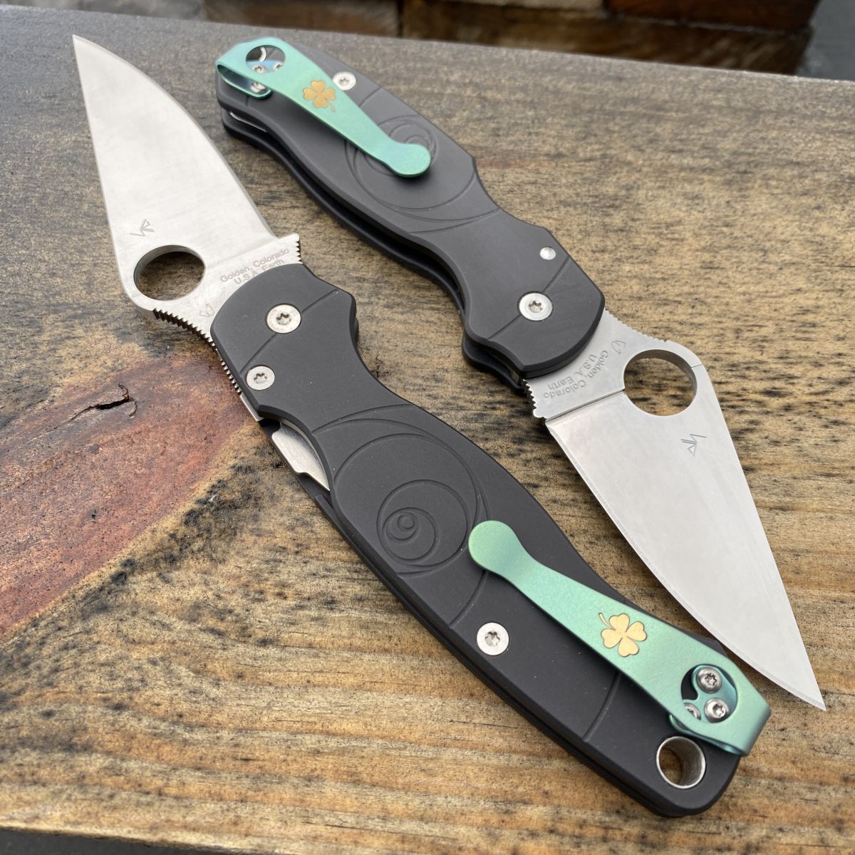 Four Leaf Clover Deep Carry Titanium Pocket Clips