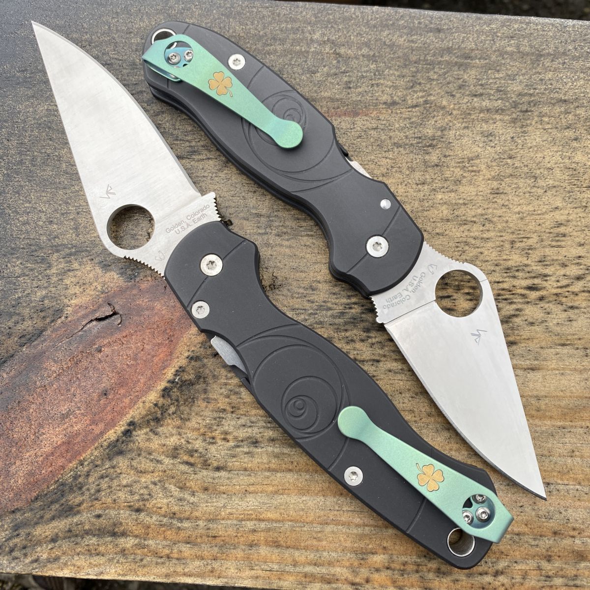 Four Leaf Clover Deep Carry Titanium Pocket Clips