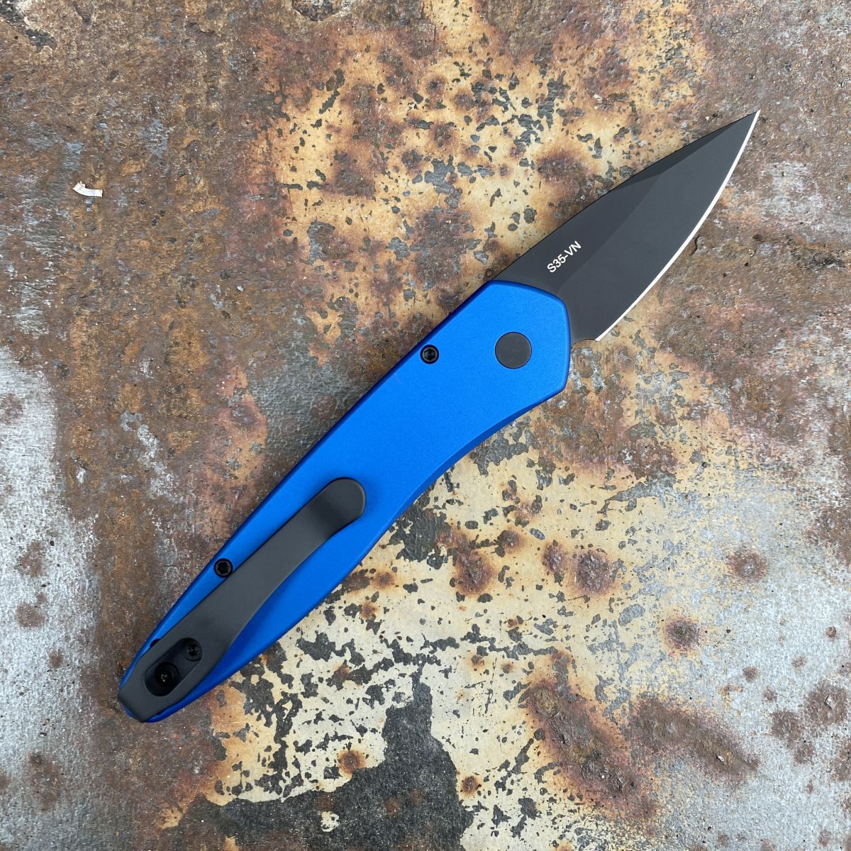 Pro-Tech Half-Breed Auto Newport Blue Aluminum Black S35V Sprint