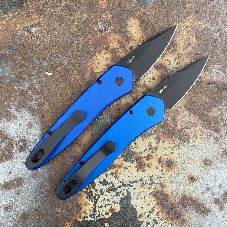 Pro-Tech Half-Breed Auto Newport Blue Aluminum Black S35V Sprint Blade Folding Knife